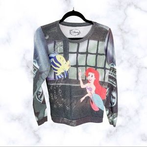 Hottopic Disney Princess Little Mermaid Ariel Flounder Sweatshirt
